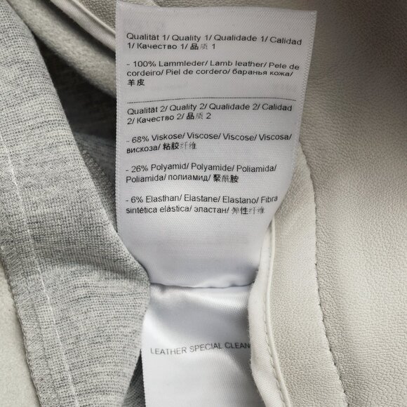 Escada Lilly Off-White Croc-Embossed Leather Panelled Jacket - Picture 10 of 11